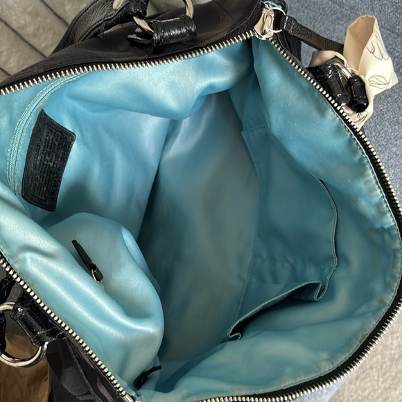 Coach Large Poppy Black Signature Logo Tote Purse Bag 18988 - Picture 11 of 13